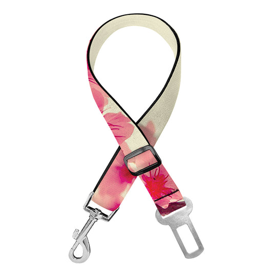 Vintage Cherry Blossom Print Dog Seat Belt