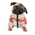 Vintage Cherry Blossom Print Dog Zip Up Jacket