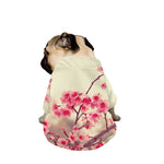 Vintage Cherry Blossom Print Dog Zip Up Jacket