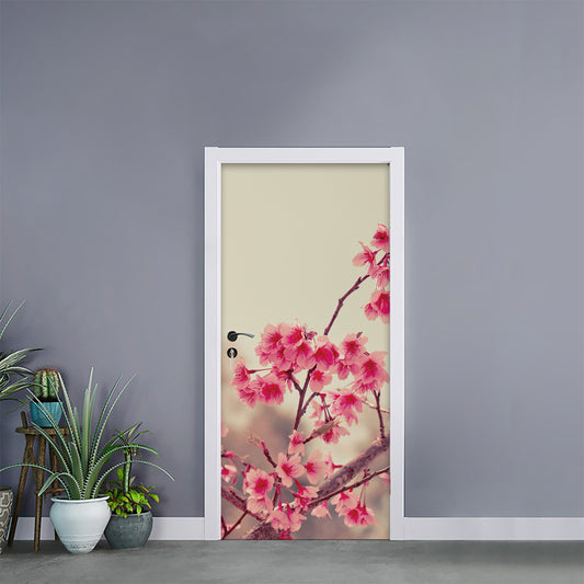 Vintage Cherry Blossom Print Door Sticker
