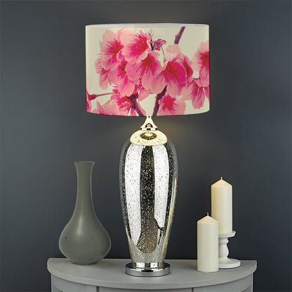 Vintage Cherry Blossom Print Drum Lamp Shade