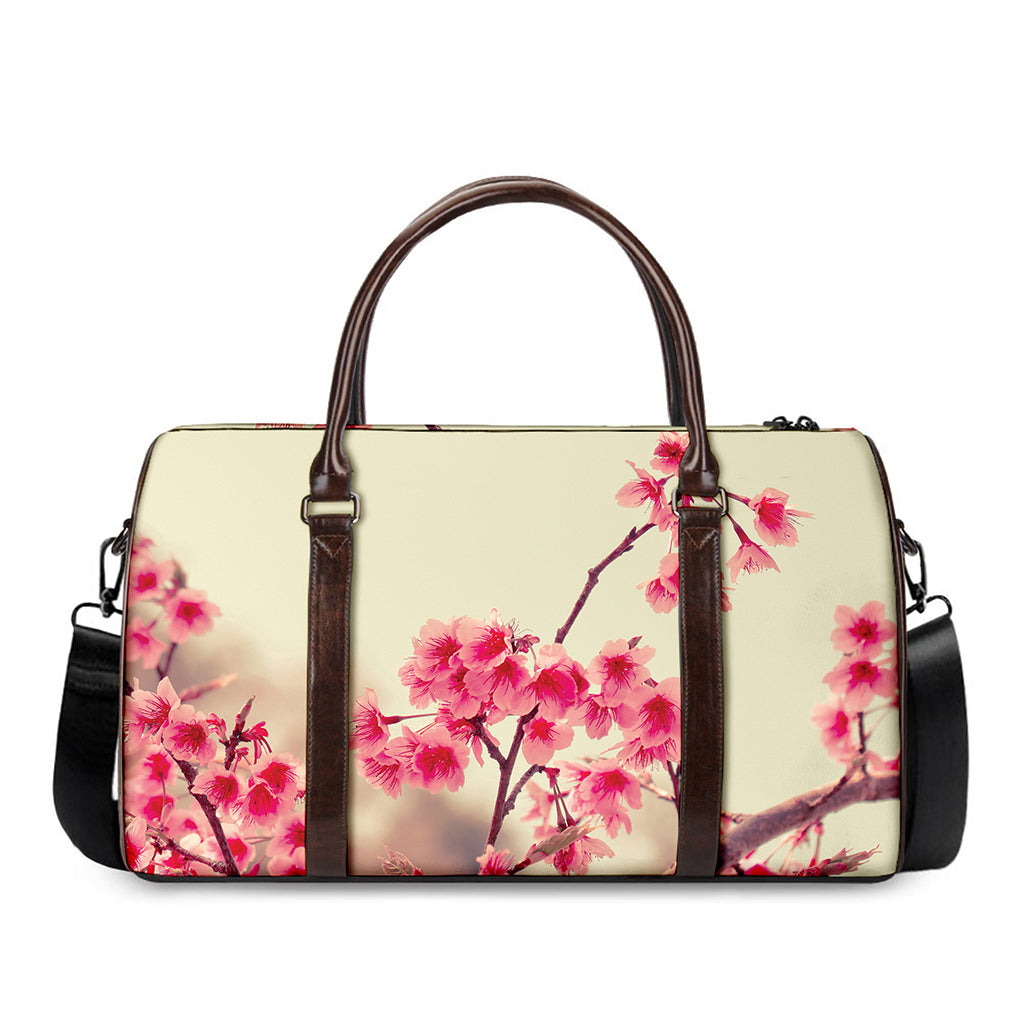 Vintage Cherry Blossom Print Duffle Bag