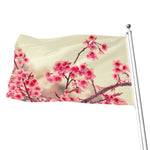 Vintage Cherry Blossom Print Flag