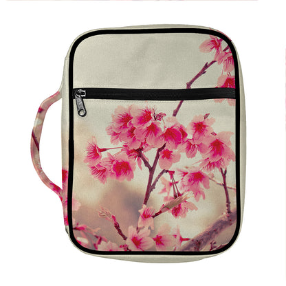 Vintage Cherry Blossom Print Front Pocket Bible Bag