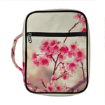 Vintage Cherry Blossom Print Front Pocket Bible Bag