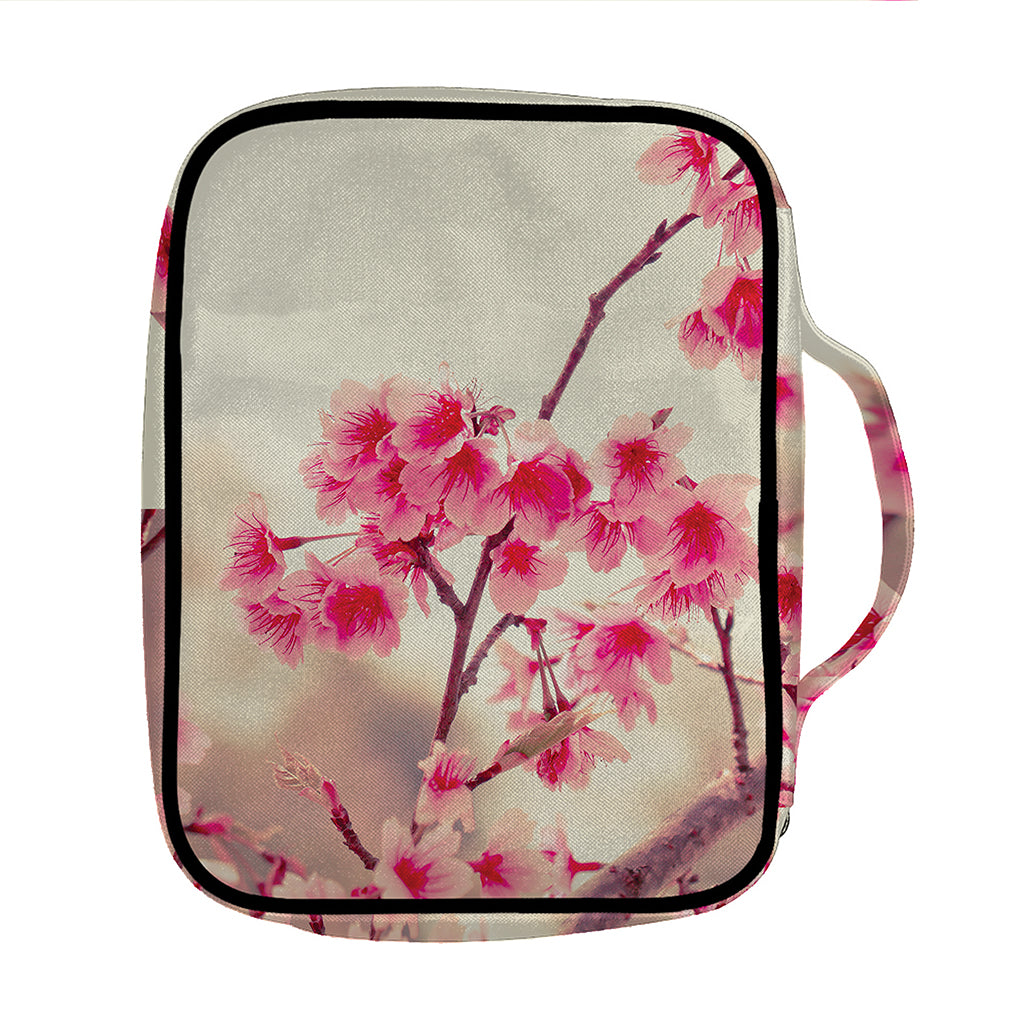Vintage Cherry Blossom Print Front Pocket Bible Bag
