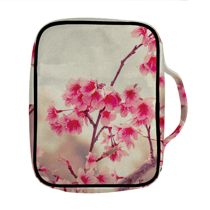 Vintage Cherry Blossom Print Front Pocket Bible Bag
