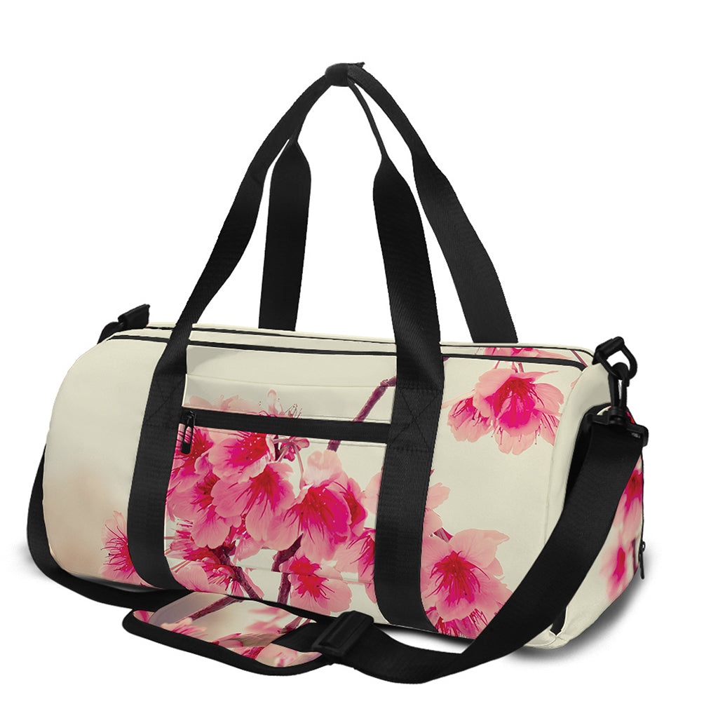 Vintage Cherry Blossom Print Gym Bag