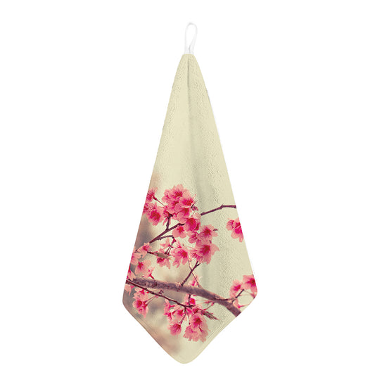 Vintage Cherry Blossom Print Hand Towel
