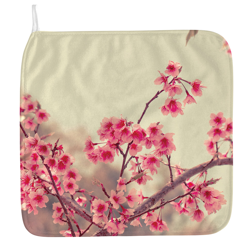 Vintage Cherry Blossom Print Hand Towel