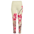 Vintage Cherry Blossom Print High-Waisted Pocket Leggings