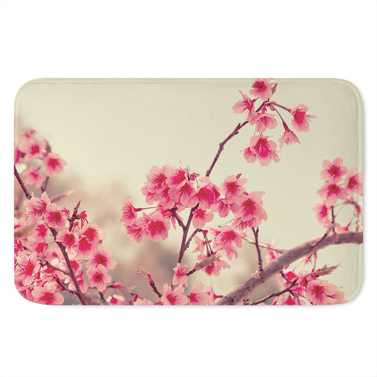 Vintage Cherry Blossom Print Indoor Door Mat