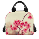 Vintage Cherry Blossom Print Insulated Lunch Bag
