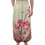 Vintage Cherry Blossom Print Lantern Pants