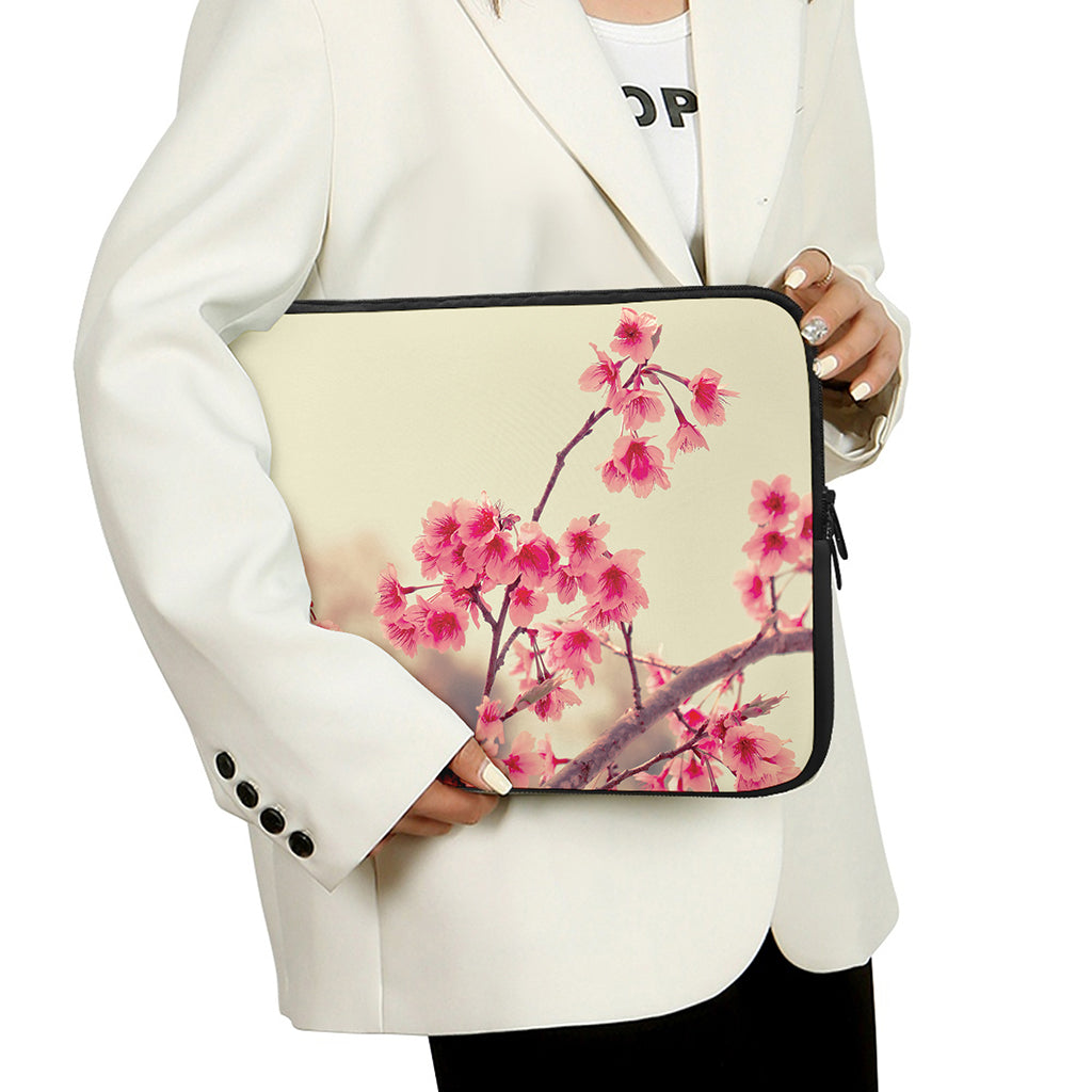 Vintage Cherry Blossom Print Laptop Sleeve