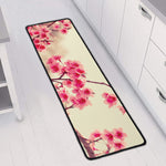 Vintage Cherry Blossom Print Long Kitchen Mat