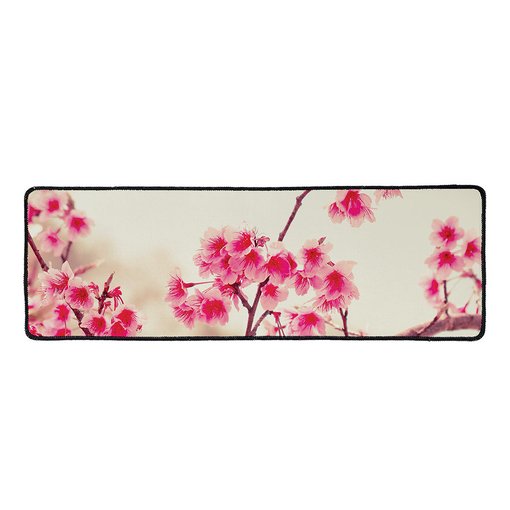 Vintage Cherry Blossom Print Long Kitchen Mat