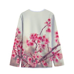 Vintage Cherry Blossom Print Long Sleeve Short Coat
