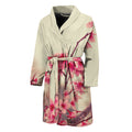 Vintage Cherry Blossom Print Men's Bathrobe