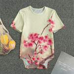 Vintage Cherry Blossom Print Men's Bodysuit