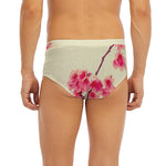 Vintage Cherry Blossom Print Men's Briefs