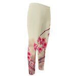 Vintage Cherry Blossom Print Men's Compression Pants