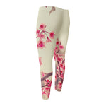 Vintage Cherry Blossom Print Men's Compression Pants