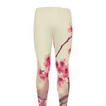Vintage Cherry Blossom Print Men's leggings