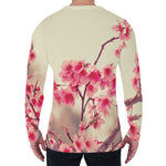 Vintage Cherry Blossom Print Men's Long Sleeve T-Shirt