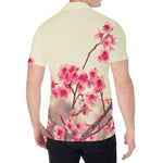 Vintage Cherry Blossom Print Men's Shirt