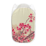Vintage Cherry Blossom Print Mesh Laundry Hamper