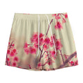 Vintage Cherry Blossom Print Mesh Shorts