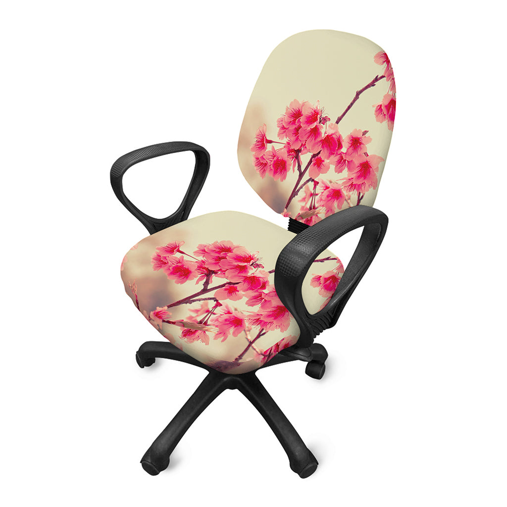 Vintage Cherry Blossom Print Office Chair Cover