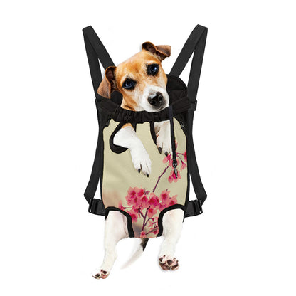 Vintage Cherry Blossom Print Pet Carrier Backpack
