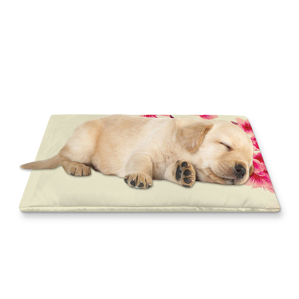 Vintage Cherry Blossom Print Pet Cooling Mat Cover