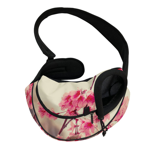 Vintage Cherry Blossom Print Pet Sling Carrier