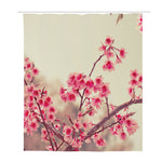 Vintage Cherry Blossom Print Polyester Shower Curtain
