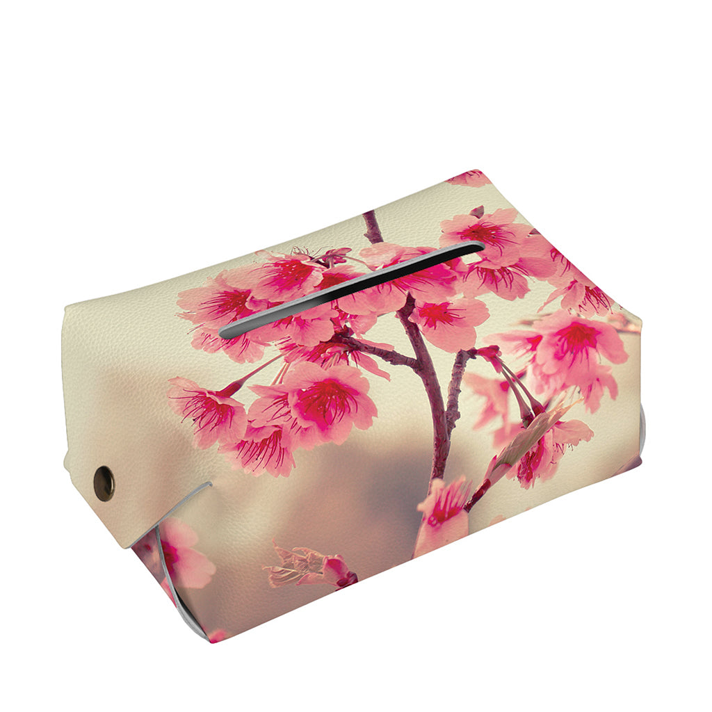 Vintage Cherry Blossom Print Rectangle Tissue Box Cover