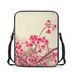 Vintage Cherry Blossom Print Rectangular Crossbody Bag