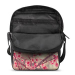 Vintage Cherry Blossom Print Rectangular Crossbody Bag