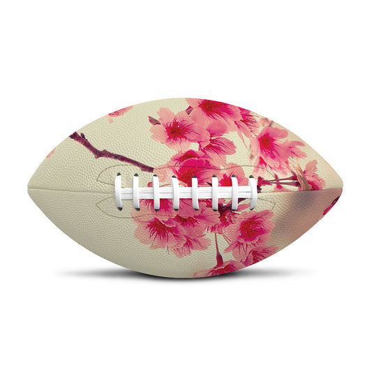 Vintage Cherry Blossom Print Rugby Ball