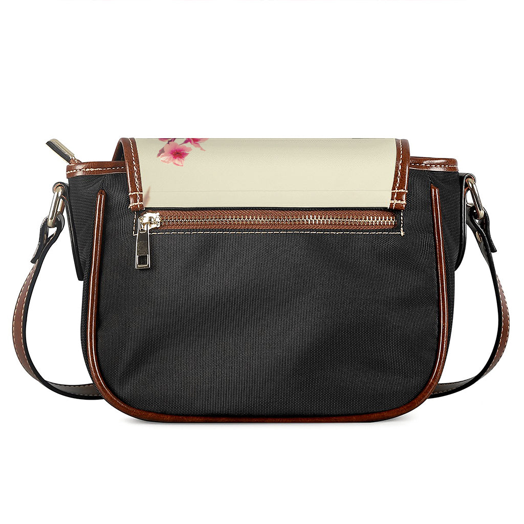 Vintage Cherry Blossom Print Saddle Bag