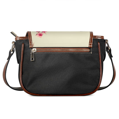 Vintage Cherry Blossom Print Saddle Bag