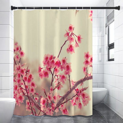 Vintage Cherry Blossom Print Shower Curtain