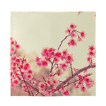 Vintage Cherry Blossom Print Silk Bandana