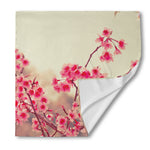 Vintage Cherry Blossom Print Silk Bandana