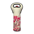 Vintage Cherry Blossom Print Single Neoprene Wine Tote