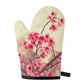 Vintage Cherry Blossom Print Single Oven Mitt