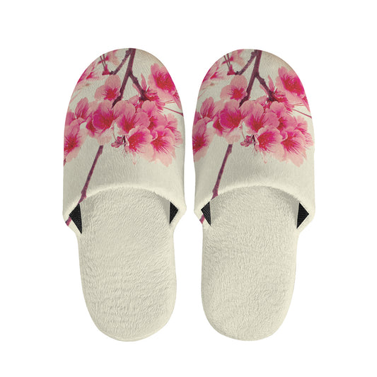 Vintage Cherry Blossom Print Slippers