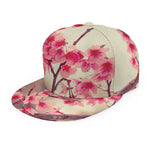 Vintage Cherry Blossom Print Snapback Cap